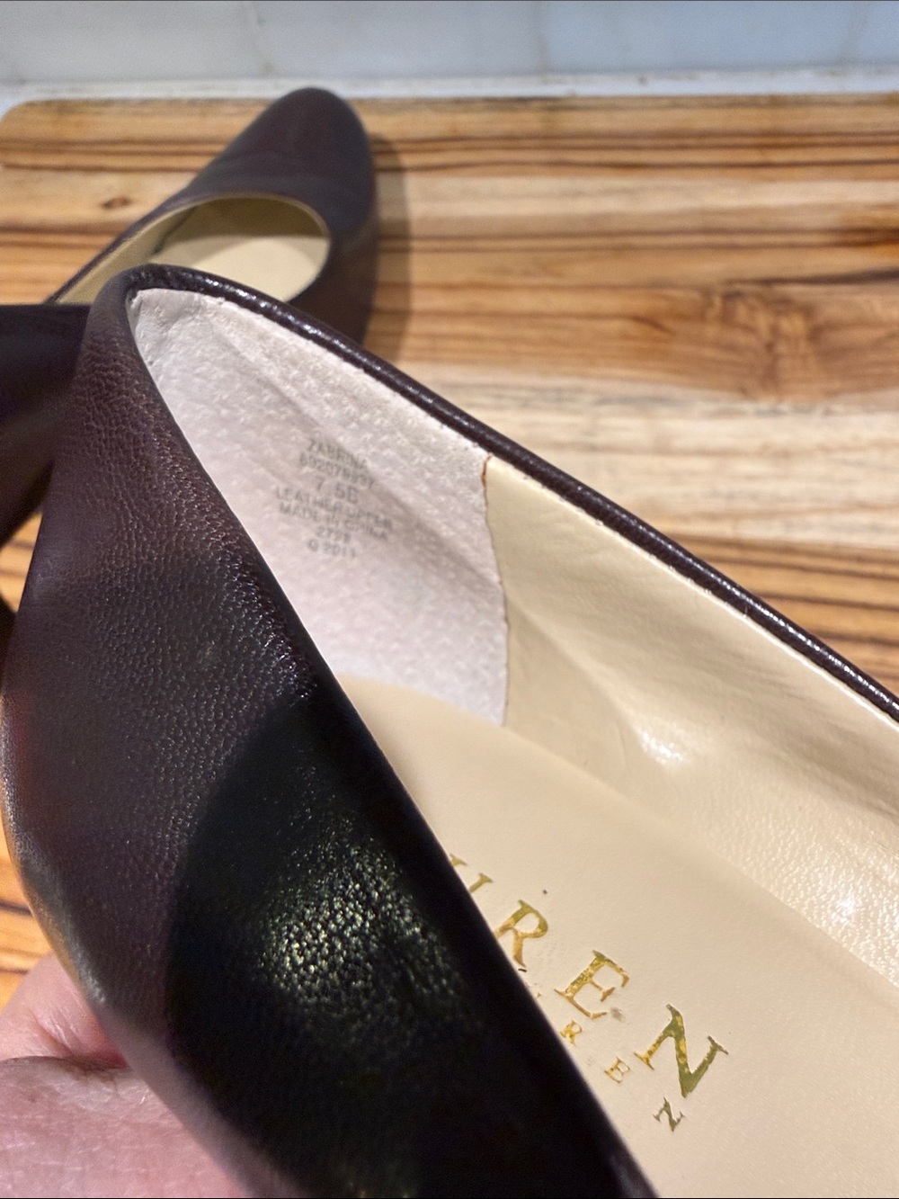 Lauren Ralph Lauren Zamora Chocolate Brown Leather High Heel Pumps SZ 7.5 - Picture 10 of 10